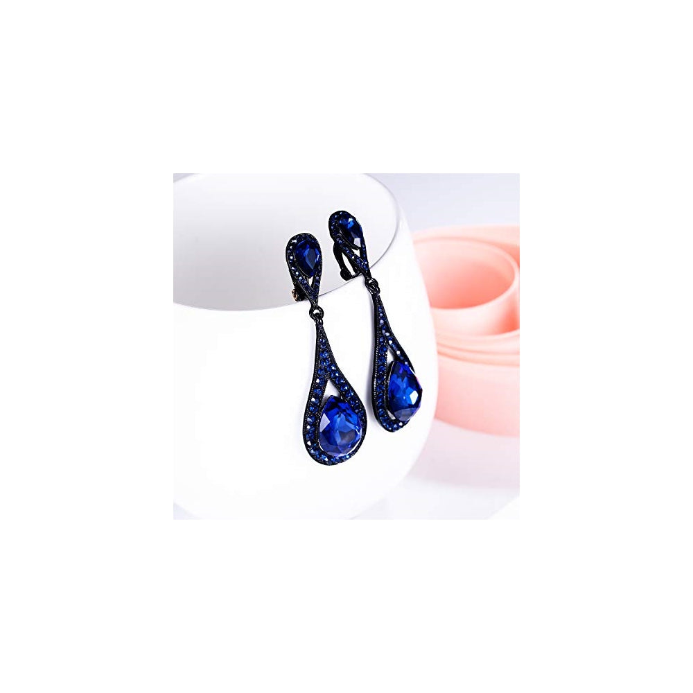 Aretes colgantes de cristal austriaco para mujer