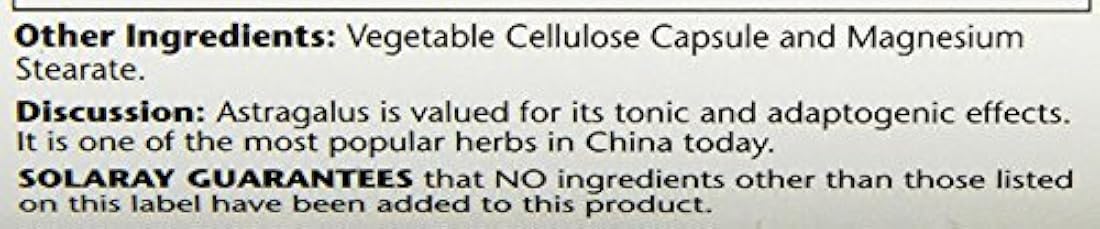 Solaray Astragalus Cápsulas, 400 mg, 100 Count