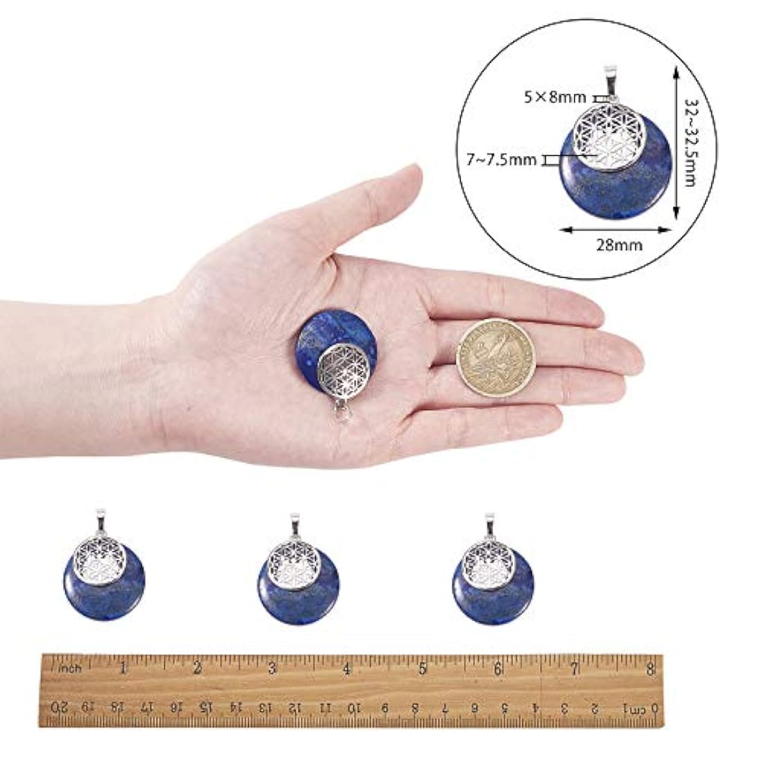 Dijes y Medallas - Juego de 5 colgantes de piedra