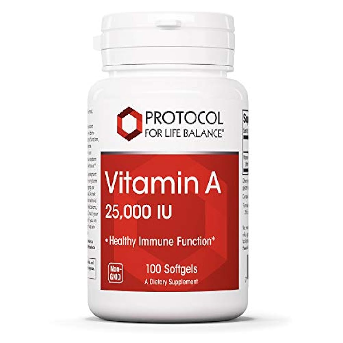 Protocolo para el equilibrio de vida - Vitamina A 25000 UI - Soporta la función inmunitaria saludable, antioxidación y proporciona soporte celular - 100 cápsulas blandas