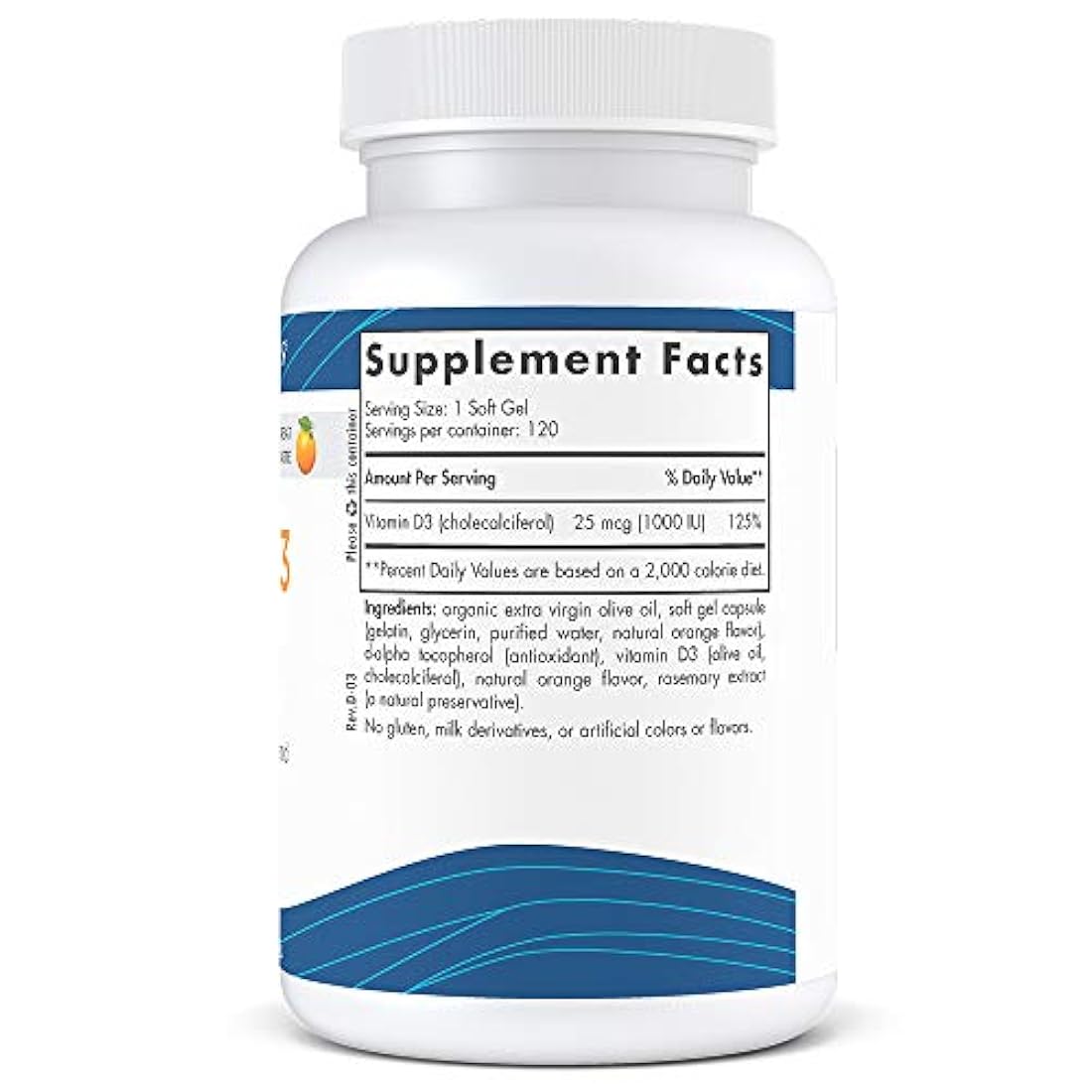 Vitamina D3 - 25 mcg salud ósea y sistema inmunológico