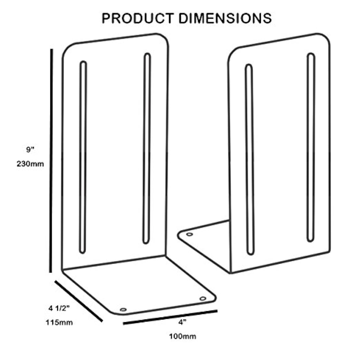Sujetalibros de metal(9.0 in),color negro