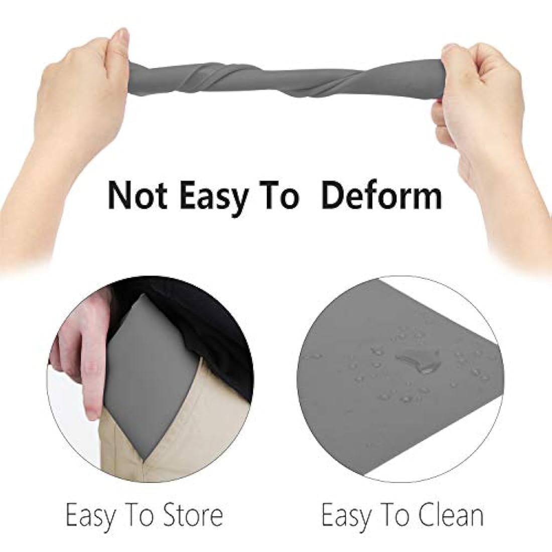 Gartful - Juego de 3 láminas de silicona para manualidades, resina epoxi, moldes de fundición de joyas, almohadilla multiusos, mantel individual, protector de escritorio, antideslizante, antiadherente, resistente al calor, gris oscuro (15.6 x 11.7 in)