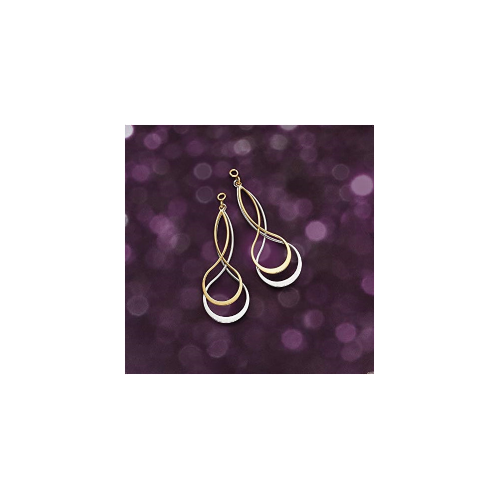 Aretes colgantes oro amarillo de 14 quilates para muejer