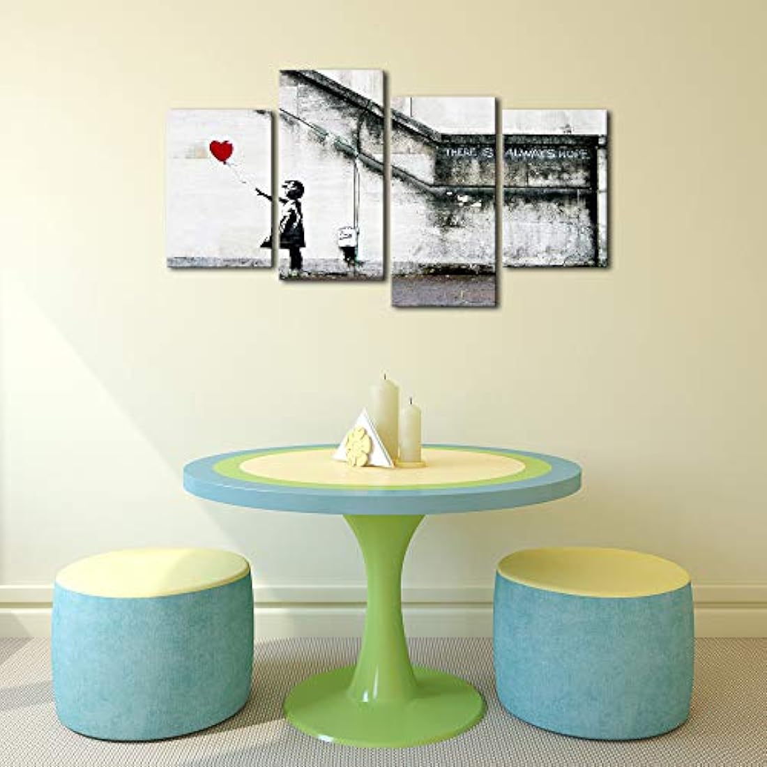 Lienzo decorativo con globo rojo HD para decoración de pared