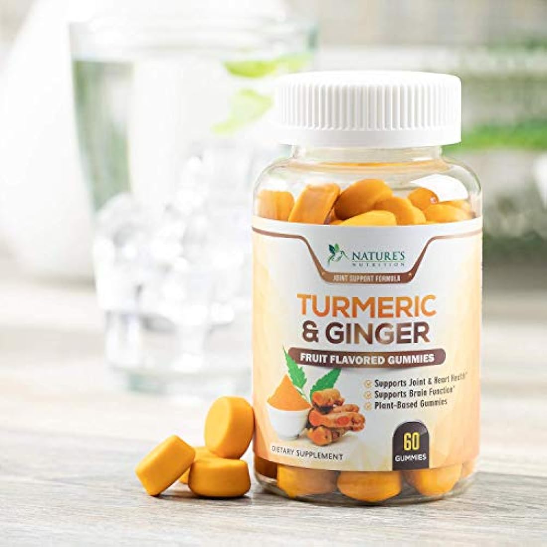 Natures Nutrition - Gomitas de cúrcuma con jengibre