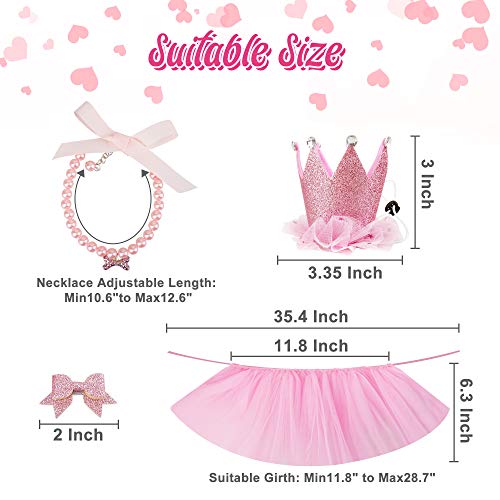 GAGILAND Disfraz de cumpleaños para perro, tutú de cachorro, adorable collar para perros pequeños, niña y cachorro
