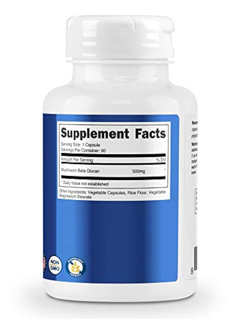 Nutricost Beta Glucan 500 mg 1,3D Glucan, 60 cápsulas