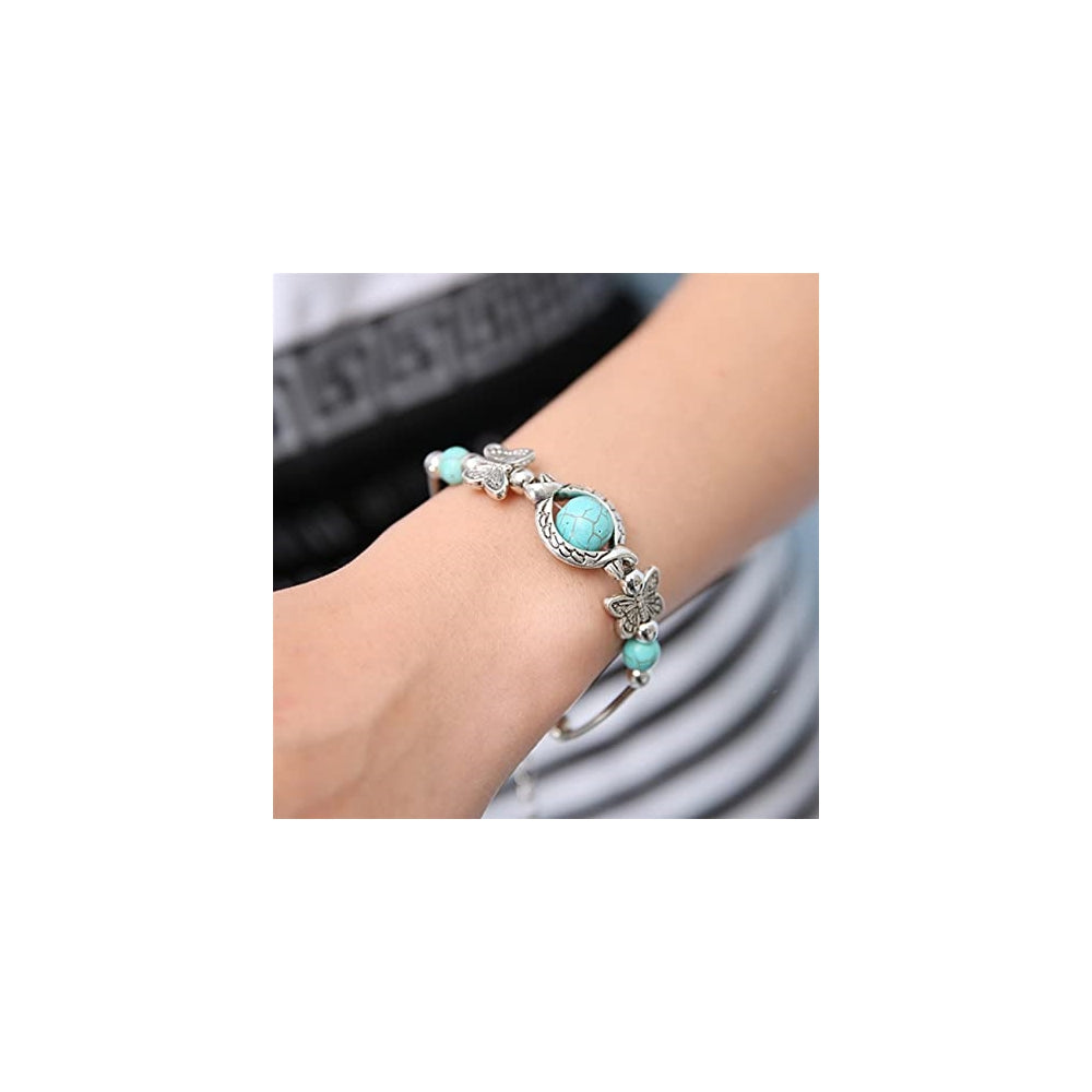 Pulseras y tobilleras de cuentas de turquesa