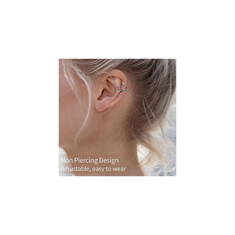 Aretes de plata con clip para mujer