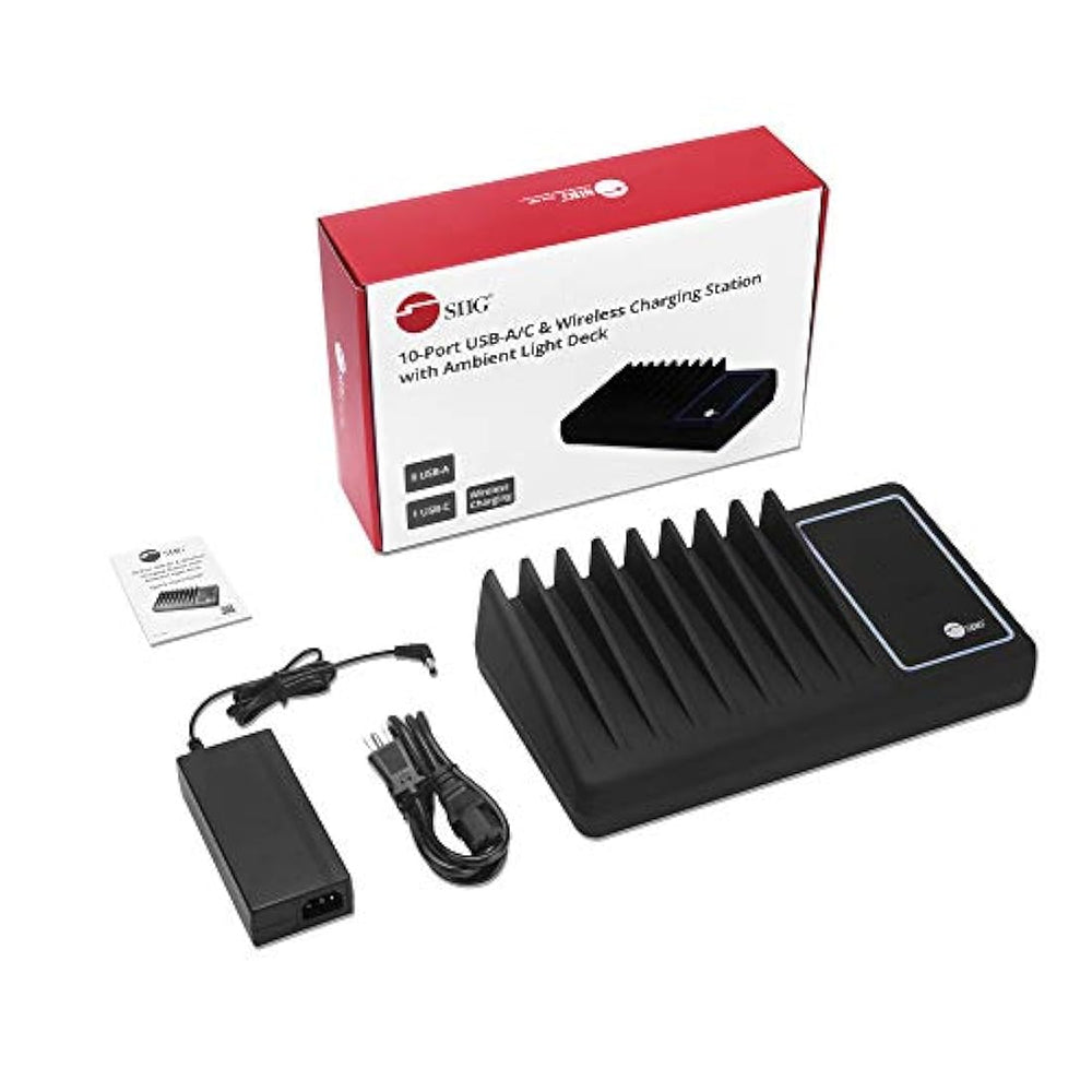 SIIG AC-PW1314-S1 - Estación de carga USB cubierta, negro,