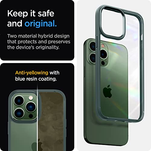 Spigen Funda ultra híbrida diseñada para iPhone 13 Pro (2021), color verde medianoche