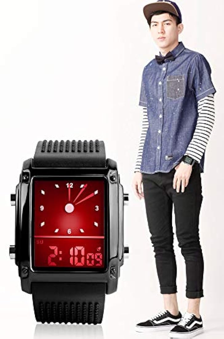 Reloj de pulsera deportivo con esfera rectangular