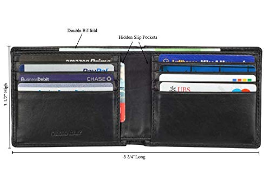 DiLoro -Billetera de piel fina para hombre,bolsillo bifold