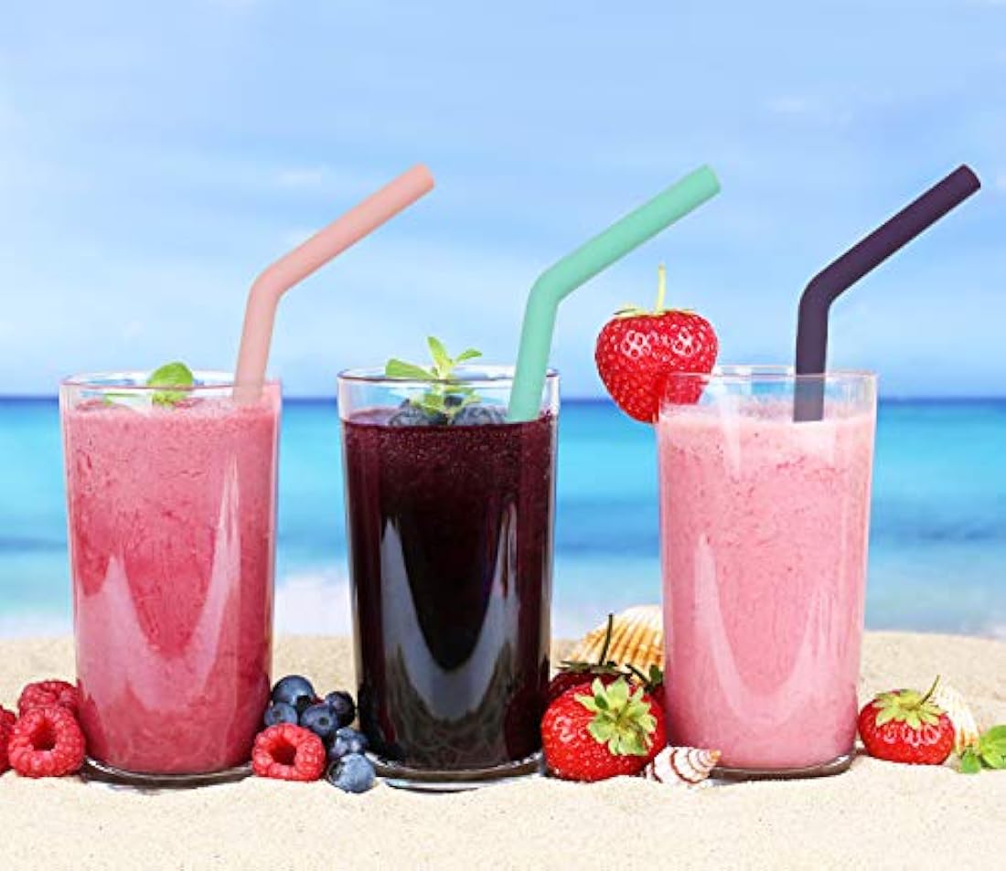 Juego de 12 pajitas de silicona para vasos de 30 oz y 20 oz