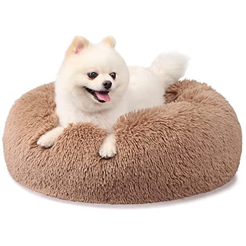 Cama para perros pequeños, medianos y grandes, diseño redondo, relajante, antiansiedad, lavable a máquina, cálido, cómodo y suave, para mascotas de 10 a 100 libras