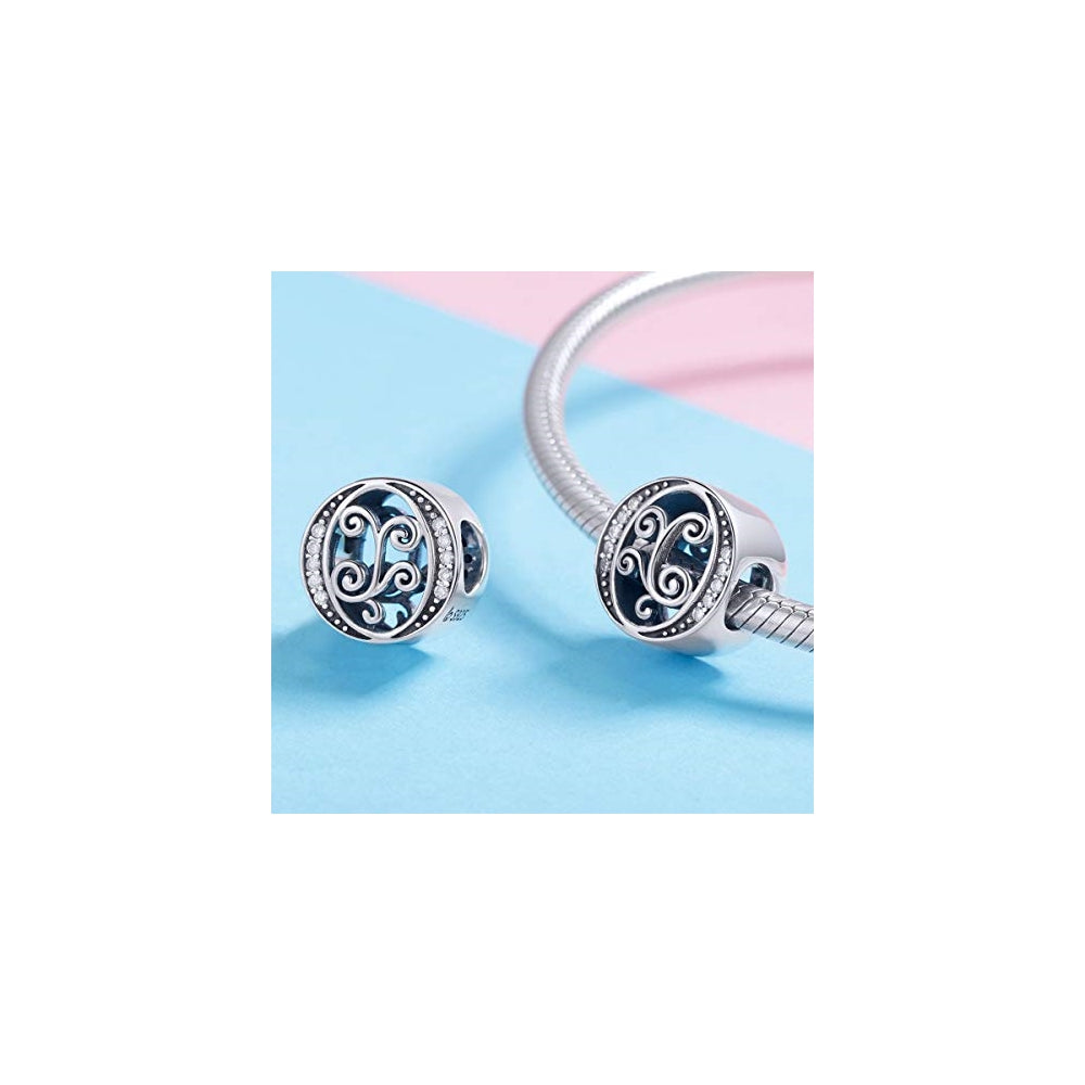 Dijes y Medallas de plata esterlina 925 con forma de letra