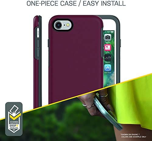 OtterBox Symmetry Series - Funda para iPhone SE de 3ª generación (2022), iPhone SE 2ª (2020), iPhone 8, iPhone 7 (no Plus) con protector de pantalla de vidrio templado, paquete - Embalaje a granel - Negro