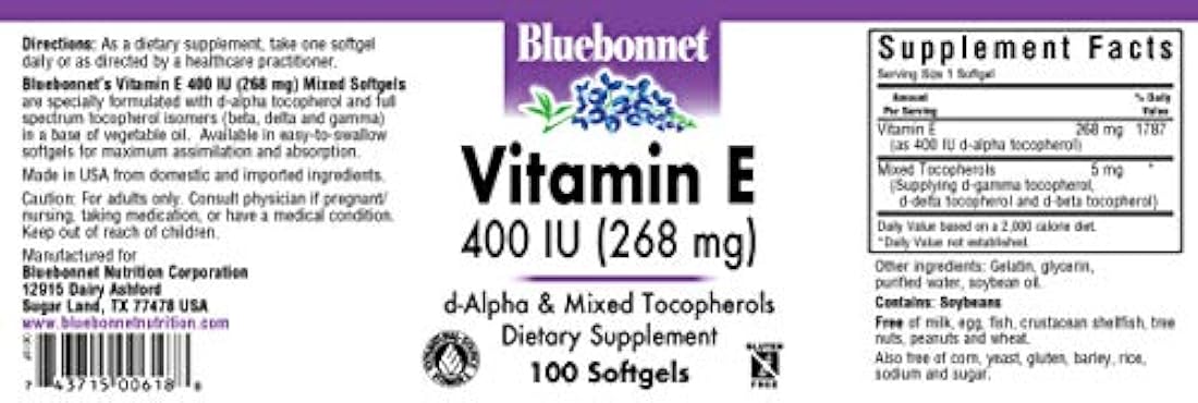 Bluebonnet Nutrición vitamina E