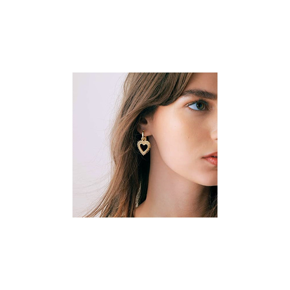 Aretes de aro colgantes contra el mal de ojo para mujer