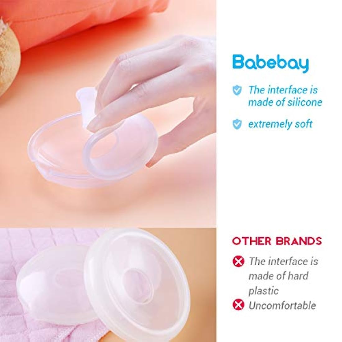 Casquillos de pecho, vasos lactancia, proteger los pezones