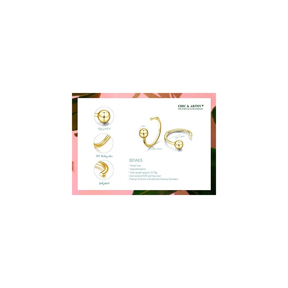 Aretes de aro de plata pequeños para mujer