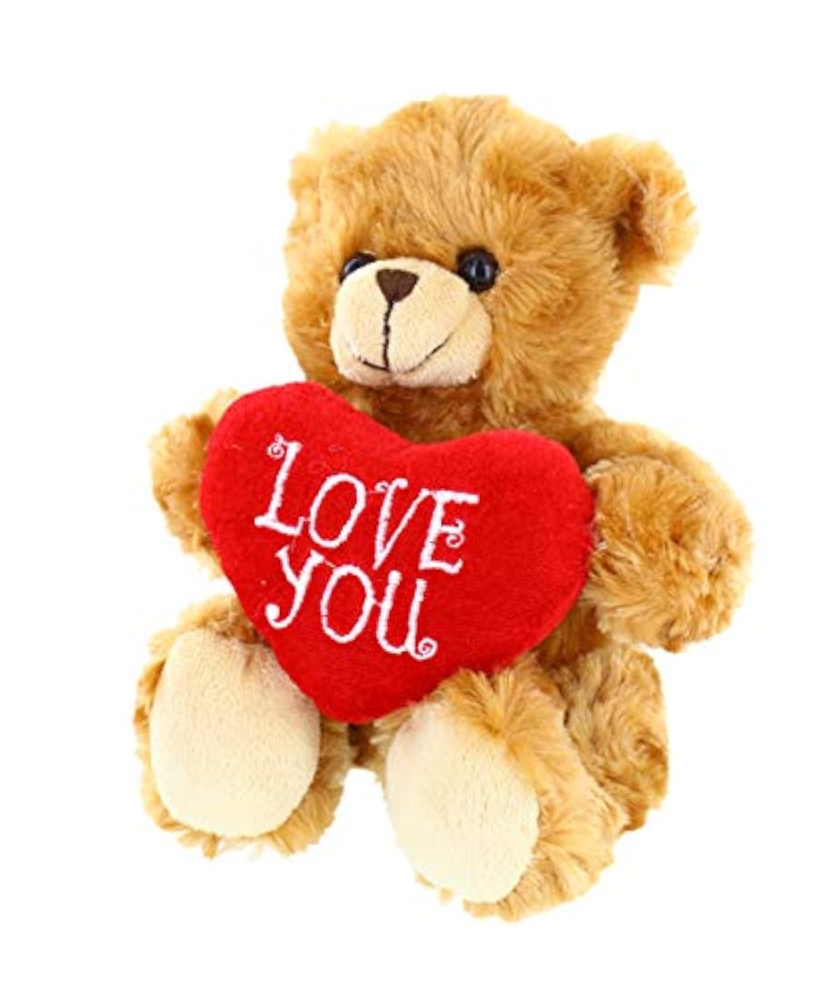 Peluche de Oso marrón con corazón rojo 6.0in, Made By Aliens