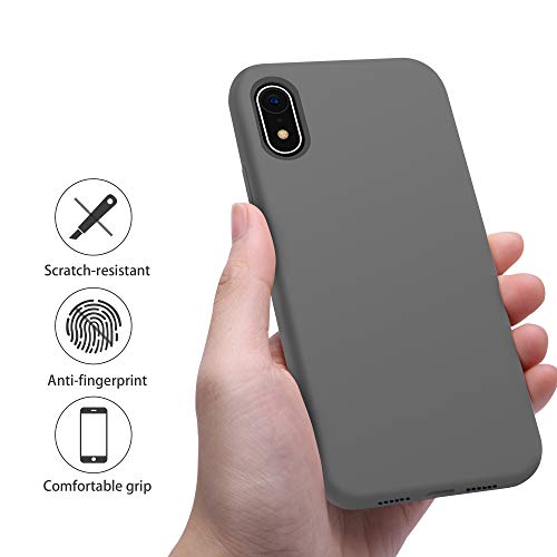 OTOFLY - Funda protectora de goma de silicona suave de alta calidad, compatible con Apple iPhone XR de 6.1 pulgadas (gris espacial)