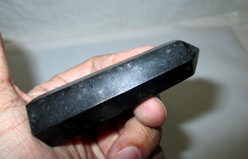 Genuino Negro 6 Facetas Aura Cristal de roca Natural Pulido