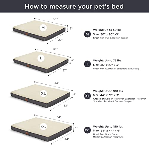Bedsure - Cama ortopédica grande de espuma para perros/gatos pequeños, medianos, grandes y extragrandes de hasta 50 / 75 / 100 libras; espuma ortopédica con burbujas y funda extraíble lavable; alfombrilla resistente al agua para mascotas