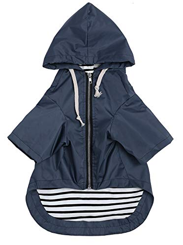Chubasquero con cremallera para perro con capucha
