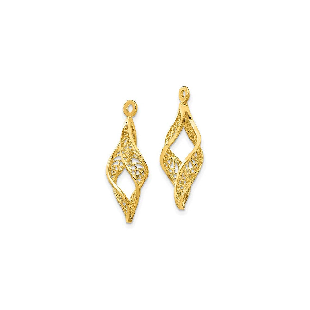 Aretes colgantes de oro amarillo para mujeres