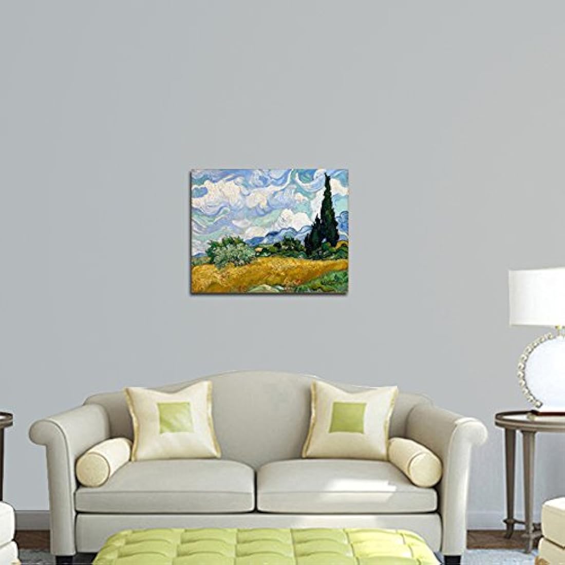 Wieco Art - Cuadro de campo de trigo con pinturas al óleo