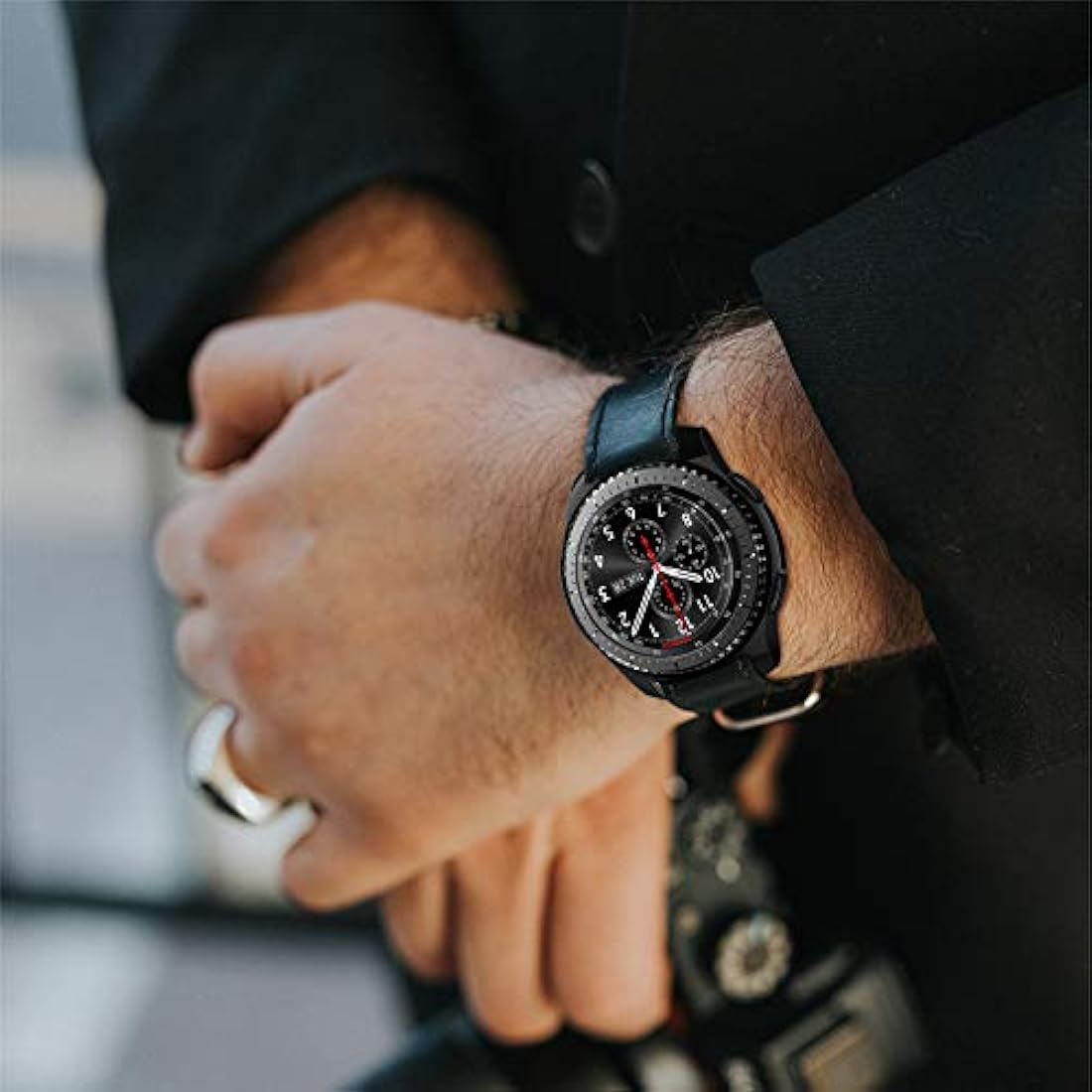 NAHAI - Caja protectora para reloj, 46mm, poliuretano, negro