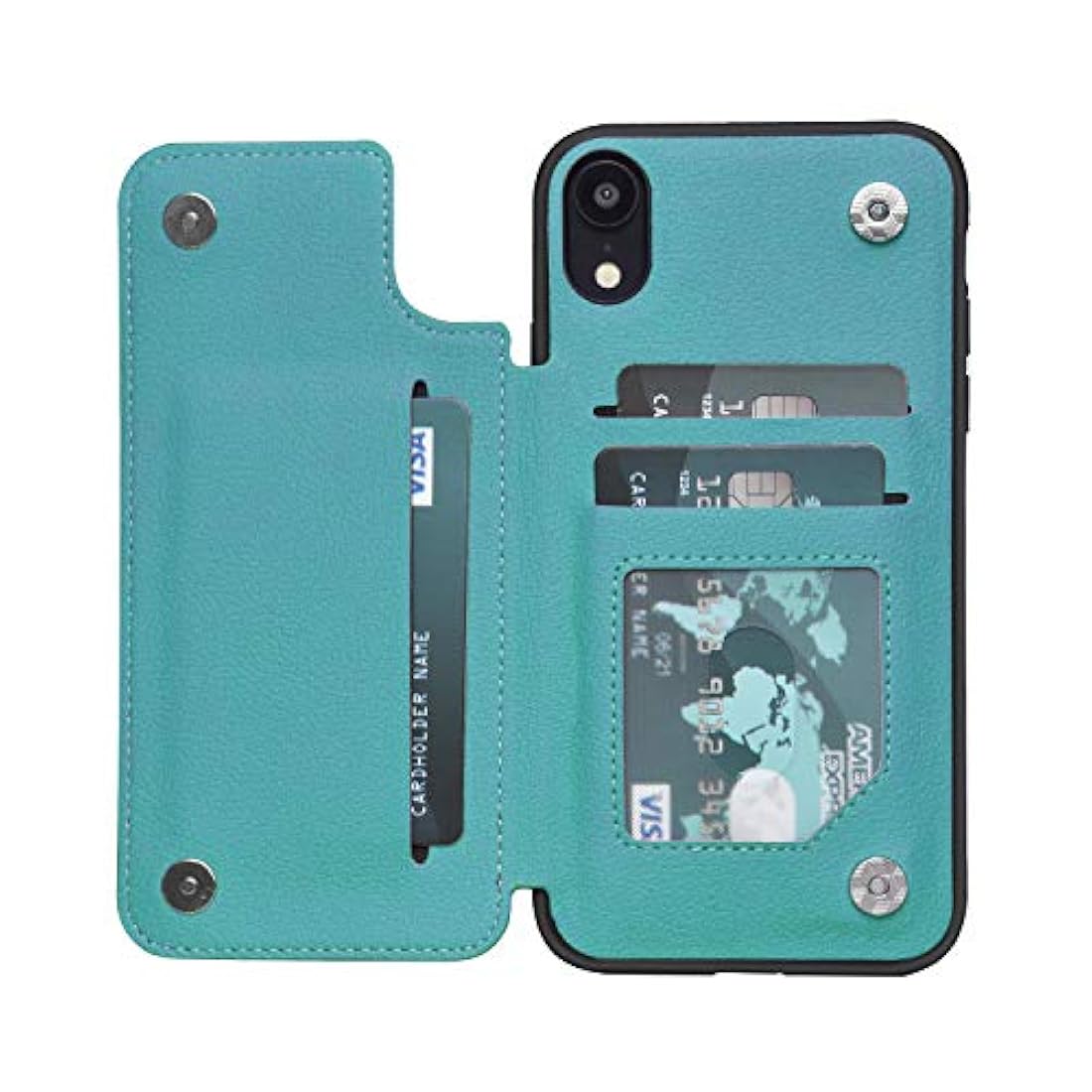 ACXLIFE - Funda para iPhone XR XR con tarjetero y cierre