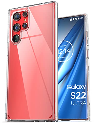 Encased Funda de cinturón transparente para Samsung Galaxy S22 Ultra (6.8 pulgadas), con parte trasera cristalina con clip de funda (versión 2022)