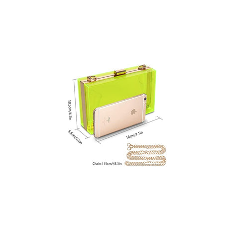 Bolso acrilico de hombro con correa de oro removible