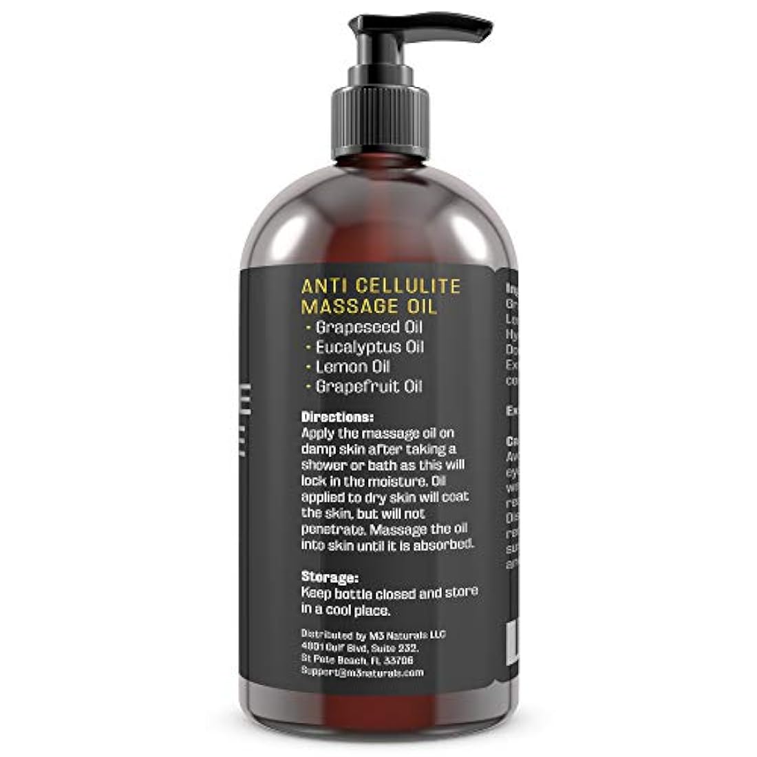 M3 Naturals - Aceite de masaje anticelulitis con colágeno