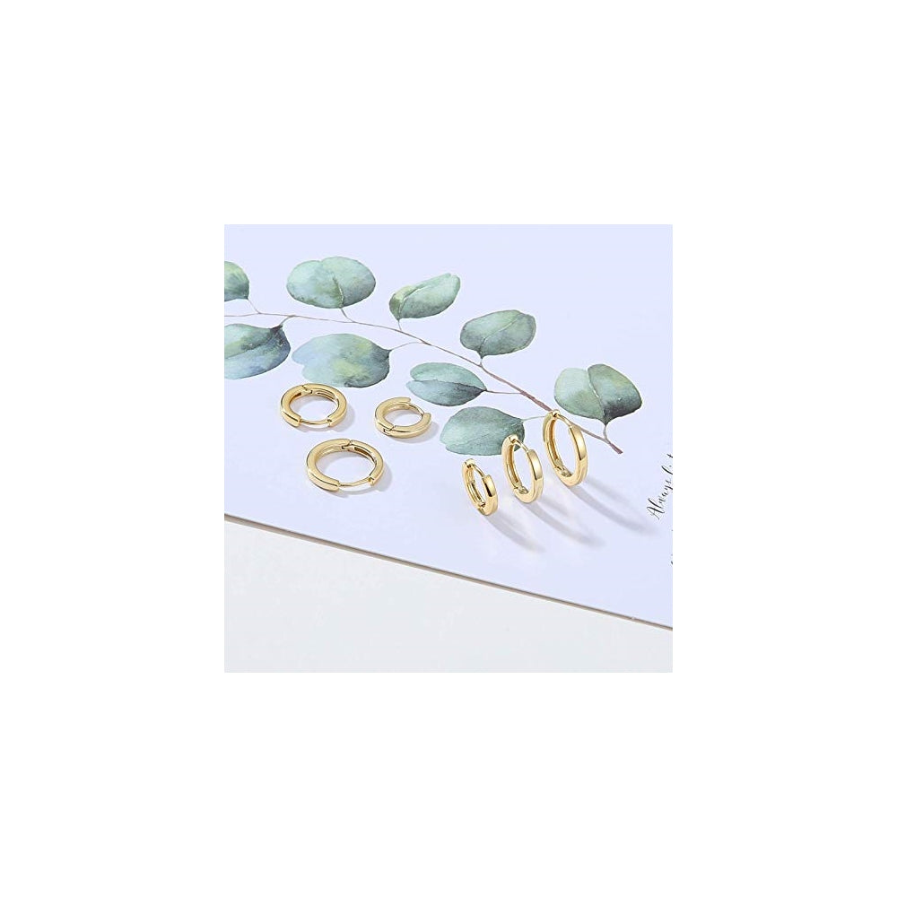 Aretes pequeñas para mujer de oro de 14 quilates