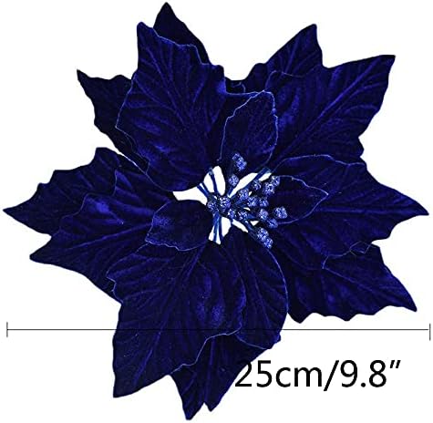 Decoraciones Poinsettia Artificiales 4Pack 9.8In para Navidad