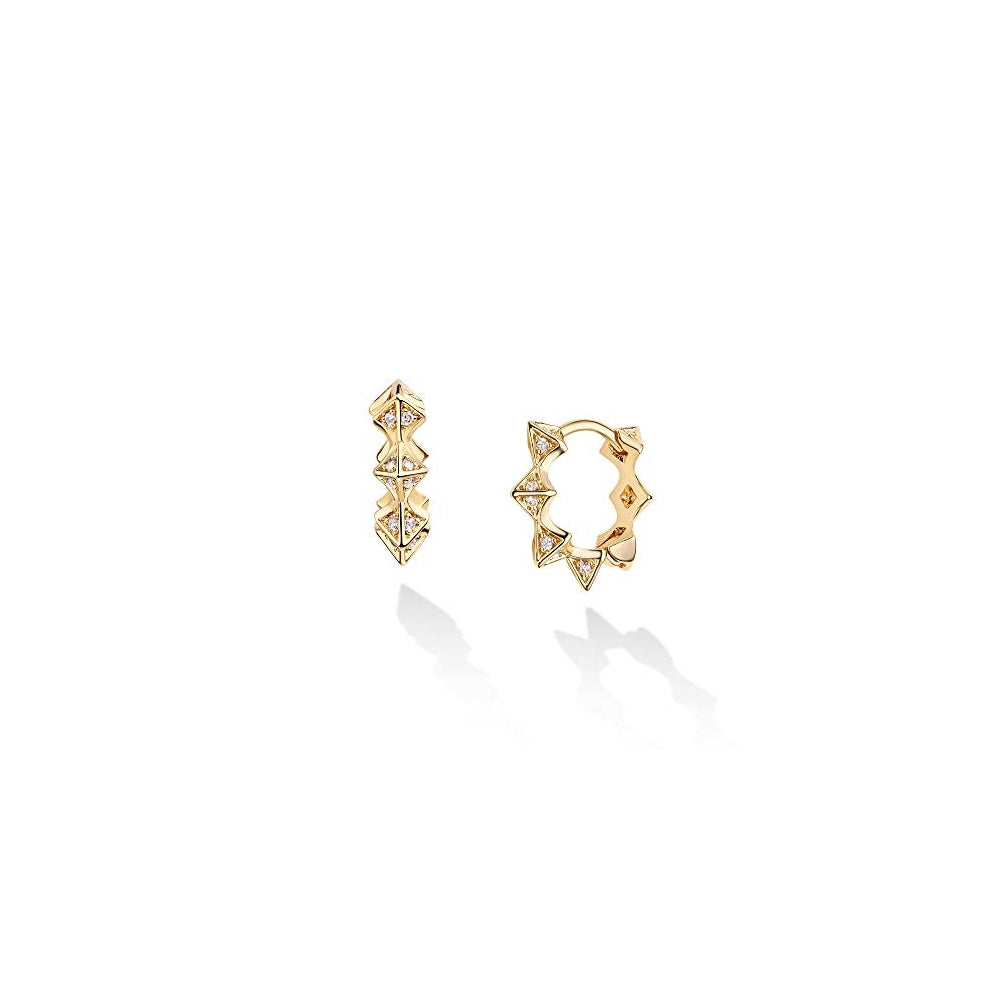 Aretes de presión en forma de argolla chapados en oro