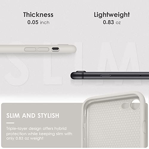 DTTOCASE - Funda para iPhone SE 2022/2020, iPhone 8, iPhone 7, funda de silicona líquida para iPhone SE 8 7 de 4.7 pulgadas, funda protectora suave y sedosa colorida para niñas y mujeres, color gris roca