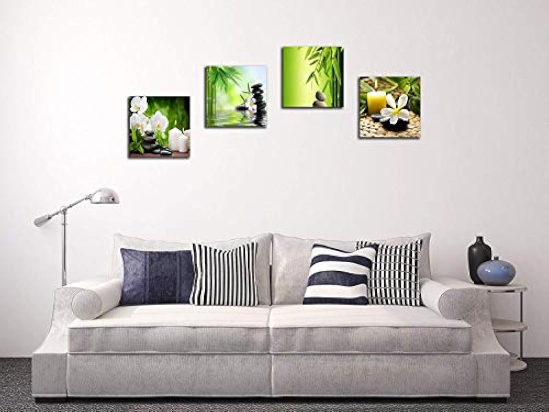Cuadro moderno de 4 paneles con diseño de giclée zen