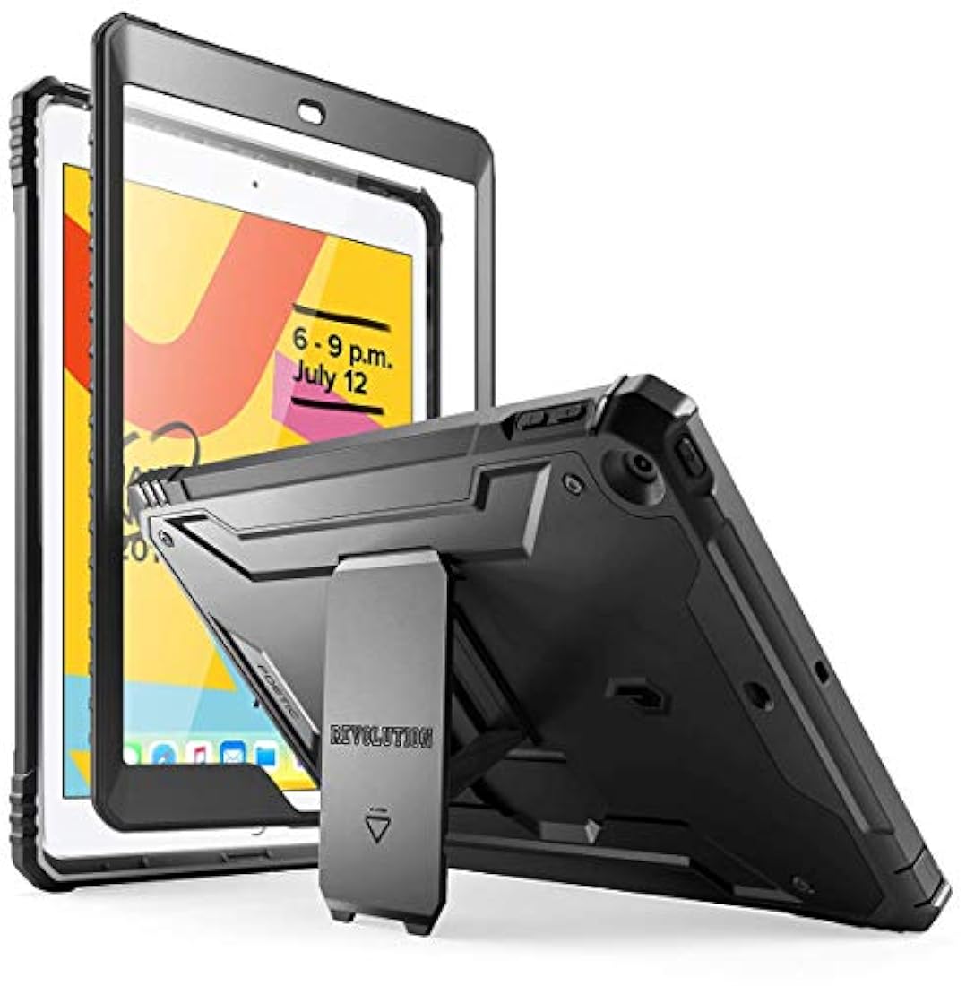 Funda protectora a prueba de golpes con pata de cabra negro