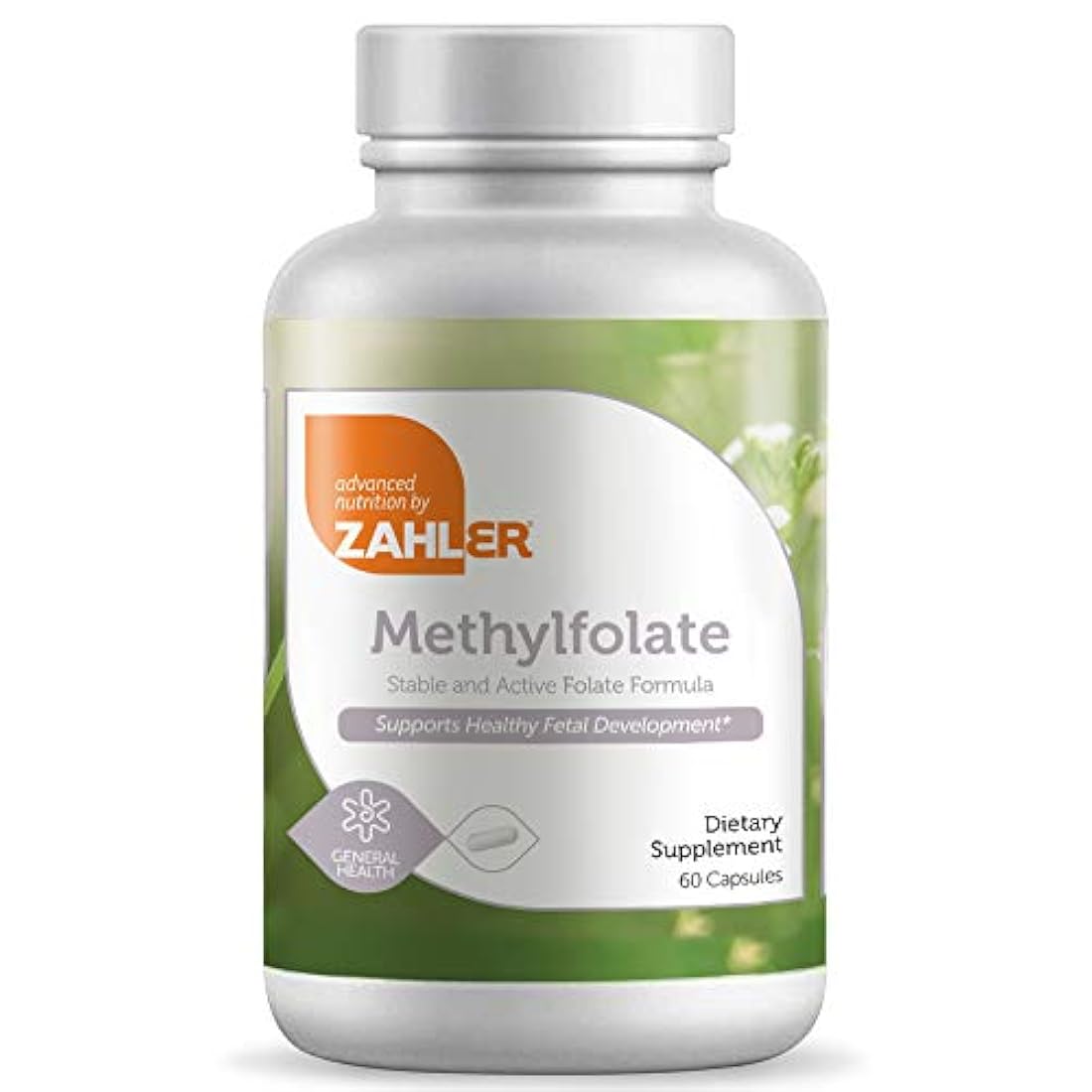 Zahler Methyl Folate (ácido quatrefolico), 1000MCG, apoya un desarrollo fetal saludable, certificado Kosher, 60 cápsulas