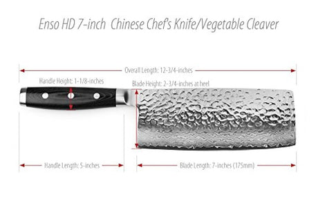 Enso HD Hammered Damasco 7-Inch chino cuchillo de chef