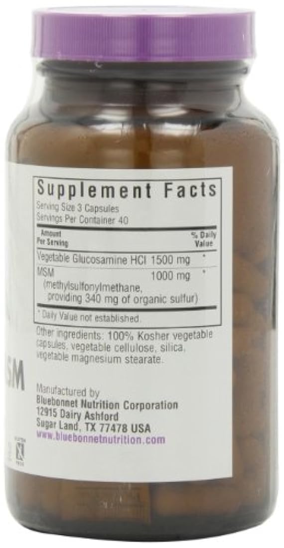 BlueBonnet Vegetarian Glucosamina Plus MSM Suplemento