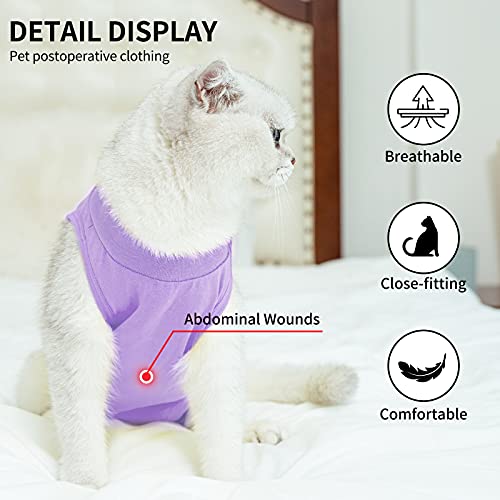 TRAJE profesional de recuperación de gatos para heridas abdominales o enfermedades de la piel, después de la cirugía, uso antilesiones, alternativa transpirable de cuello E para gatos