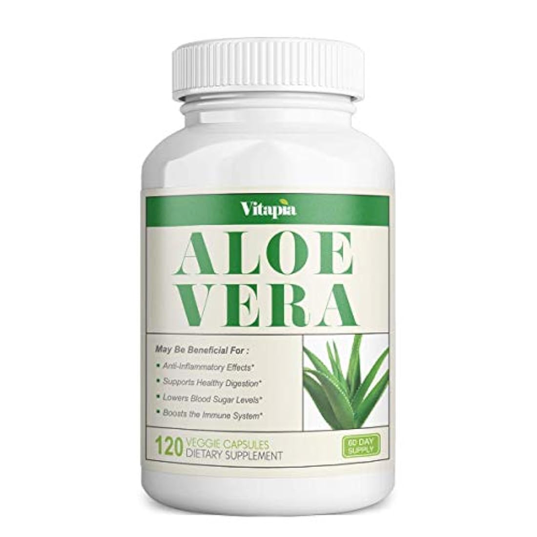 Vitapia Organic Aloe Vera Suplemento 1000mg - 120 Cápsulas