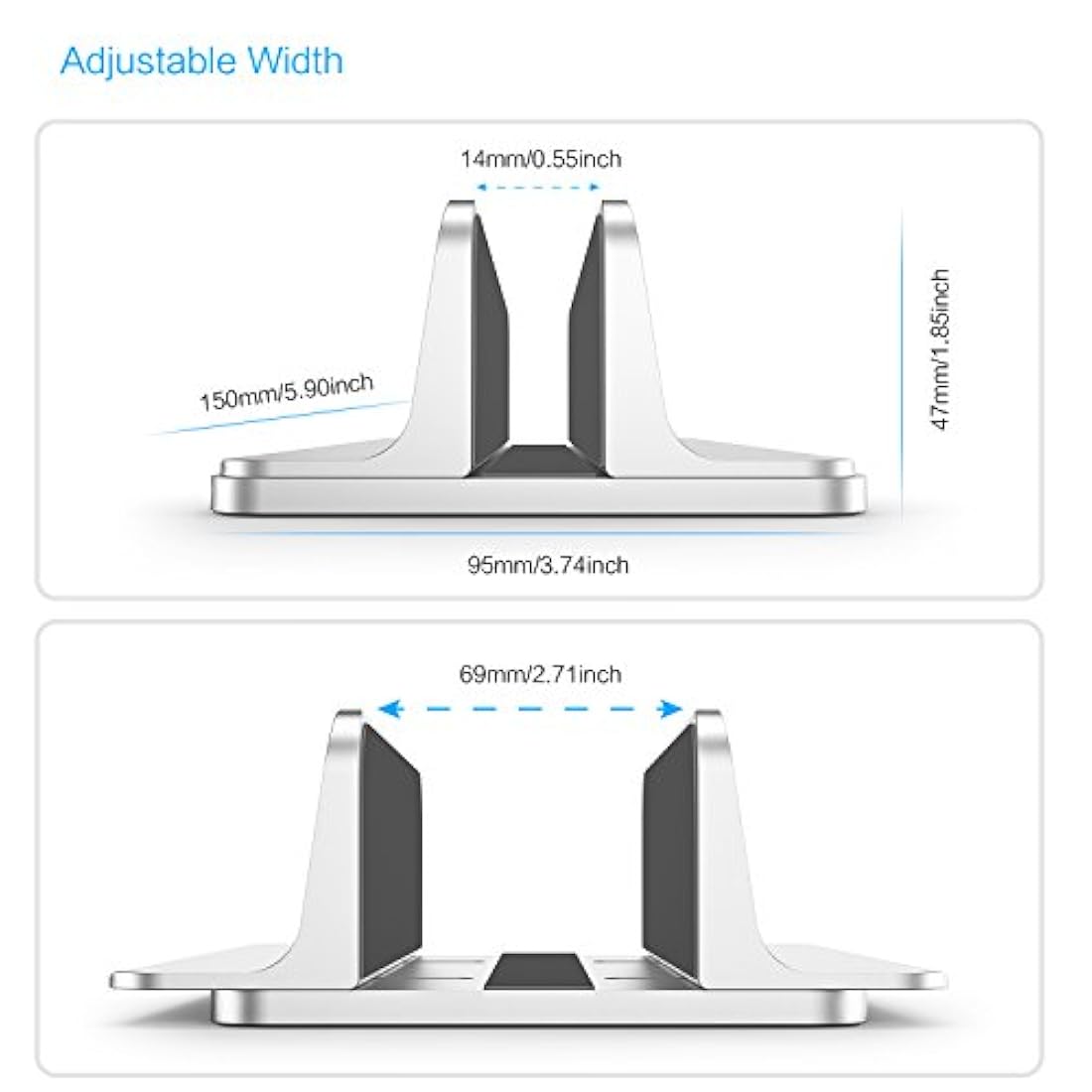 OMOTON-Soporte vertical para computadora portátil ajustable